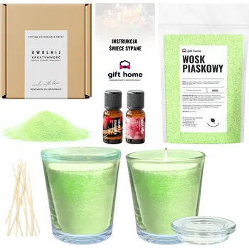 Výroba svíčky Sada na výrobu sypaných svíček SAND WAX 6x100 ml ZIELONY DIY