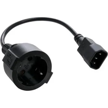 Stolní počítač Kabel C-TECH síťový adaptér C14 (M) -> schuko (F), 15 cm, CB-PWRC14MF
