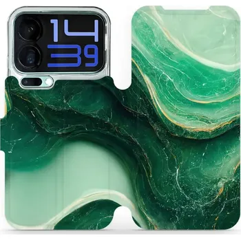 Pouzdro na mobilní telefon Flipové pouzdro Mobiwear - Xiaomi 17 Pro Max - VP38S Zelený mramor (Knížkové flip pouzdro, obal, kryt na mobil Xiaomi 17 Pro Max - VP38S Zelený mramor, materiál Umělá kůže + TPU - ochrana 360°, stojánek, silikonová vanička, magnetické zavírání)