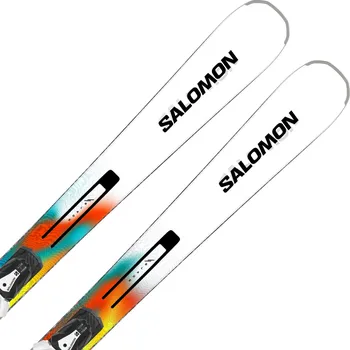 Sjezdové lyže Salomon Addikt Pro 76 + Mi12 Gw F80 - White/Turquoise/Orange 163