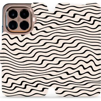 Pouzdro na mobilní telefon Flipové pouzdro Mobiwear - Xiaomi 15T Pro - VA62S Vlnky na béžové (Knížkové flip pouzdro, obal, kryt na mobil Xiaomi 15T Pro - VA62S Vlnky na béžové, materiál Umělá kůže + TPU - ochrana 360°, stojánek, silikonová vanička, magnetické zavírání)