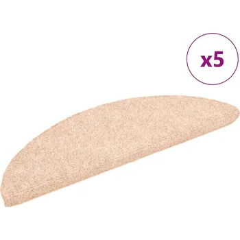 Nášlap na schod Schodové rohože samolepicí 5 ks 56 x 17 x 3 cm světle hnědé, půlkulaté