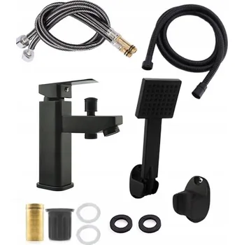 Vodovodní baterie Jednopáková vanová a sprchová baterie na okraj vany Focus Sanitar černá