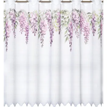 Záclona Vitrážová Záclona Hotová 150x70 Záclonky do Kuchyně Záclona Krátká Wisteria