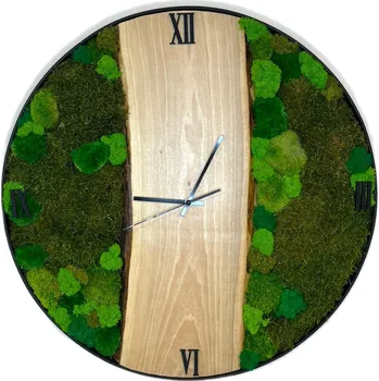 Hodiny Mechové hodiny – Zelený okamžik Velikost rámu: 60cm