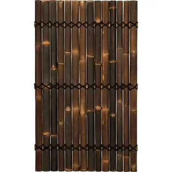 Plot Panel z půlkruhových bambusových tyčí tmavě hnědé barvy 90 x 150 cm
