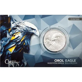 Stříbrná 1oz investiční mince Orel 2025 stand číslovaný