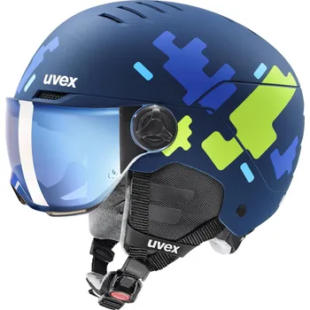 Uvex Rocket jr. Visor - blue puzzle matt/mirror blue smoke (S2) 54-58