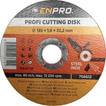 Řezný kotouč Kotouč na kov řezný PROFI, Ø 125 x 1,6 x 22,2 mm, ENPRO