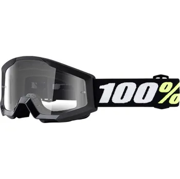 Helma na motorku Dětské brýle 100% strata black mini goggle clear lens