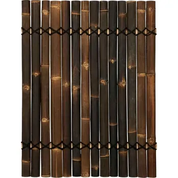 Plot Panel z půlkruhových bambusových tyčí tmavě hnědé barvy 90 x 120 cm