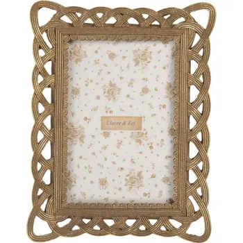 Rám na obraz Zlatý fotorámeček s členitým okrajem Ranger – 16x3x20 cm na fotografii 10x15 cm