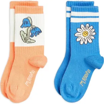 Dětské ponožky Mini Rodini Flower 2-pack 2566010300 modrá 55X, vel. 28/31