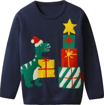Chlapecké oblečení lupilu® Chlapecký vánoční svetr s LED efektem a zvukem (navy modrá, 122/128)