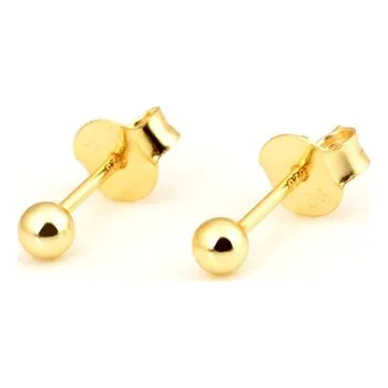 Náušnice Stříbrné zlacené náušnice pecičky kuličky STNAU2108F