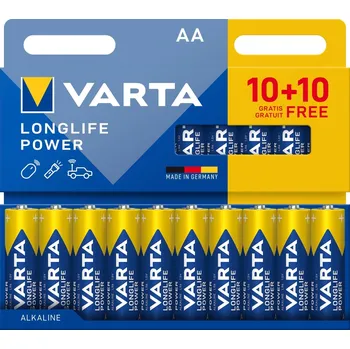 Článková baterie VARTA Longlife Power Alkalické baterie AA 15V 20 ks (10+10)