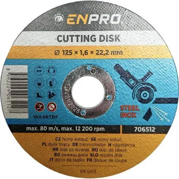 Řezný kotouč Kotouč na kov řezný Ø 125 x 1,6 x 22,2 mm, ENPRO