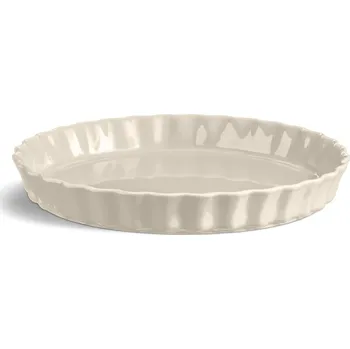 Nádoba na pečení Koláčová forma hluboká 29,5 cm Clay krémová - Emile Henry (Pie dish forma koláčová hluboká 29,5x4 cm slonová kost - Emile Henry)
