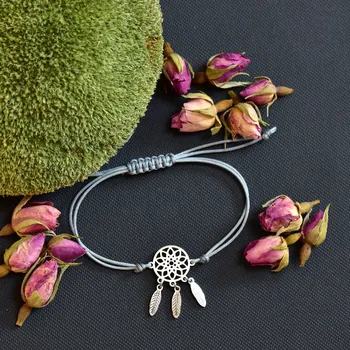 Lapač snů MkD Shamballa náramek LAPAČ SNŮ - chirurgická ocel, nylon