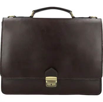 Kabelka Luxusní pánská kožená aktovka Delami Vera Pelle Castiel, tmavě hnědá