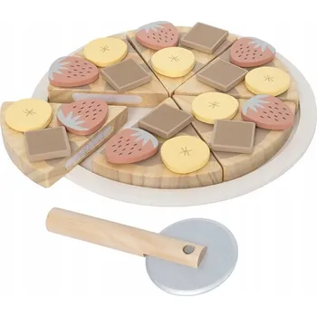 Dřevěná hračka Dřevěná pizza k nakrájení – dezertní