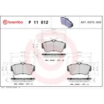 Sada brzdových destiček, vždy 4 kusy v sadě BREMBO P 11 012