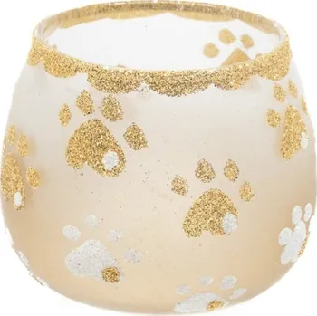 Svícen Morko Kalíšek s packami na čajovou svíčku – zlato-bílá