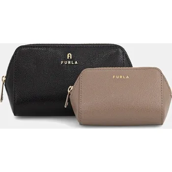 Kosmetická taška Kožená kosmetická taška Furla 2-pack WE00453.ARE000.2183S černá 99X, vel. ONE SIZE