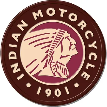 Plechová cedule D.E. metal signs PLECHOVÁ CEDULE INDIAN LOGO ROUND 30CM