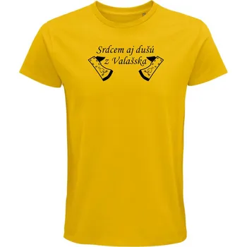 Pánské tričko Pánské tričko "Srdcem aj dušú z Valašska" Velikost: XS, Barva: Zlatá