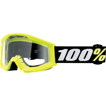 Helma na motorku Dětské brýle 100% strata yellow mini goggle clear lens