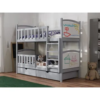 Dětská postel Patrová postel Bart Barva dřeva: Šedá, Rozměry: 90x200