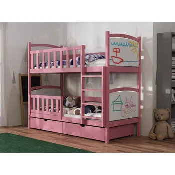 Dětská postel Patrová postel Bart Barva dřeva: Růžová, Rozměry: 80x180