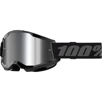 Helma na motorku 100% 2601 - 3490 strata2 black goggle mirror silver lens