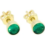 Goldstore Zlaté peckové náušnice smaragdy Váha: 1.07 g