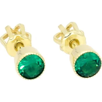 Náušnice Goldstore Zlaté peckové náušnice smaragdy Váha: 1.08 g