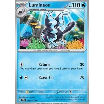 Sběratelská karetní hra Pokémon SCR 036/142 Lumineon - Stellar Crown Stav: Near Mint, Verze: REVERSE HOLO