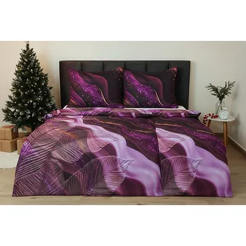 Povlečení HW LOGISTIC s.r.o. TOP EXCLUSIVE ESPINA fialové 140 x 200, 70 x 90 cm zipový uzávěr