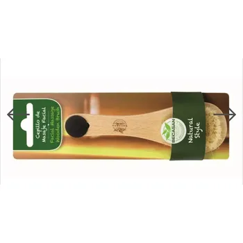 Pemza Masážní dřevěný kartáček na obličej Natural / doprodej