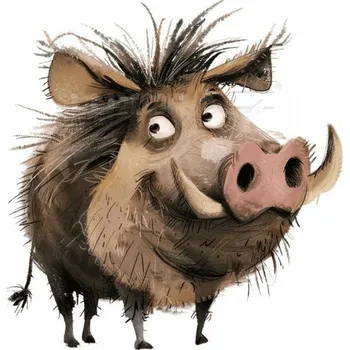 Nášivka Nažehlovačka Prase divoké - 6 x 6 cm