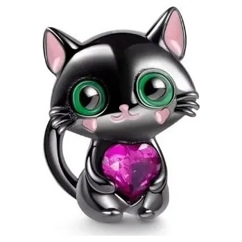 Korálek Prosperk Korálek na náramek kočka se zirkonem