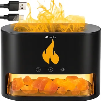 Aroma difuzér Ruhhy Aroma difuzér a zvlhčovač vzduchu s efektem krbu 250 ml černý