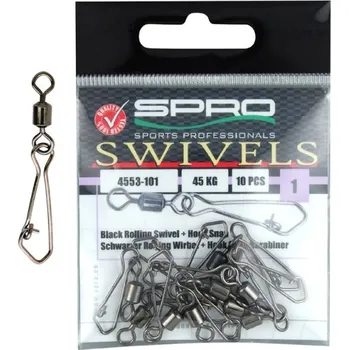 SPRO Pevnostní Obratlík s karabinkou Rolling Swivel + Hook Snap - 7 (14 kg)