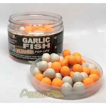Boilies STARBAITS Plovoucí Boilies CONCEPT Fluo Garlic Fish Pop-Up - 80 g (20 mm)