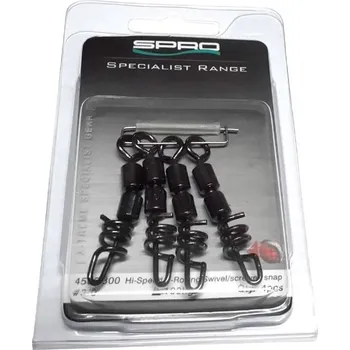 SPRO Obratlík s karabinkou HI-SPEED D-ROLLING SWIVEL SCREWED