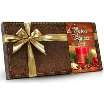 Čokoláda Výběr pralinek leather box s rukávem Vánoce, 400 g