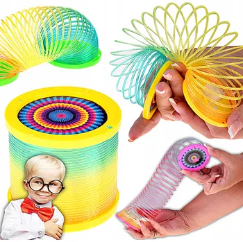 Obraz SENZORICKÁ HRAČKA PRUŽINKA DUHOVÁ BAREVNÁ LED OSVĚTLENÍ PROJEKTOR