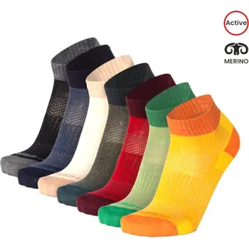 Pánské termo ponožky LUZY UNI nízké jednobarevné merino ponožky Moose