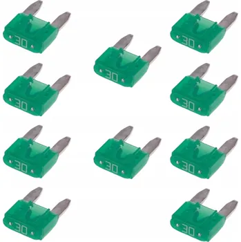 Autopojistky Mini automobilová plochá pojistka 30A 10 ks