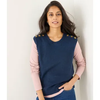 Dámská vesta Vesta s knoflíky na ramenou nám. modrá 52